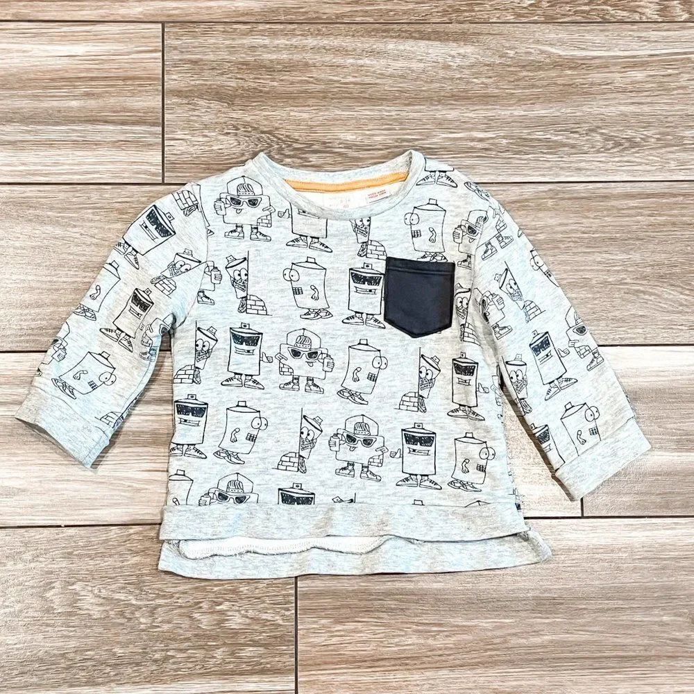 Zara Spray Can Character Sweatshirt, Size 9-12M